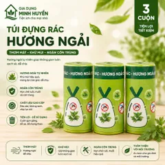 [Hot] Combo 3 Cuộn Túi Đựng Rác Hương Ngải Cứu Có Dây Rút - Xua Đuổi Côn Trùng - Khử Mùi - Tự Phân Hủy