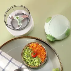 Máy Xay Tỏi Ớt Mini Đa Năng 3 Lưỡi Dao Kéo Tay - Xay Rau Củ Quả Nhanh Chóng Tiện Lợi Sạch Sẽ
