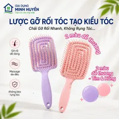 Lược Chải Tóc Xoăn Gỡ Rối Mát Xa Da Đầu Tạo Kiểu Tóc Phồng Tiện Dụng - Lược Mát Xa Đầu Với Răng Lược Mềm Mại