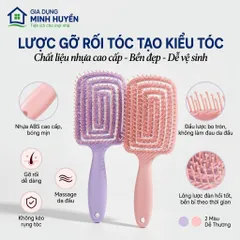 Lược Chải Tóc Xoăn Gỡ Rối Mát Xa Da Đầu Tạo Kiểu Tóc Phồng Tiện Dụng - Lược Mát Xa Đầu Với Răng Lược Mềm Mại