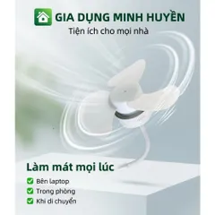 Quạt Cầm Tay Mùa Hè Ngoài Trời Và Du Lịch Đầu Cắm USB Làm Mát Im Lặng Không Dây Mini