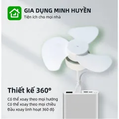 Quạt Cầm Tay Mùa Hè Ngoài Trời Và Du Lịch Đầu Cắm USB Làm Mát Im Lặng Không Dây Mini