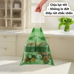 [Tặng Khăn] Combo 3 Cuộn Túi Rác Loại 1 Hương Ngải Oải Chanh Tự Phân Hủy Khử Mùi Đuổi Côn Trùng Có Dây Rút 45x48cm