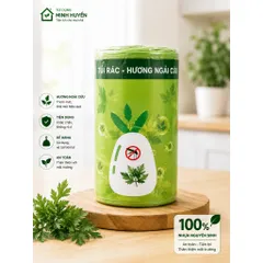 [Tặng Khăn] Combo 3 Cuộn Túi Rác Loại 1 Hương Ngải Oải Chanh Tự Phân Hủy Khử Mùi Đuổi Côn Trùng Có Dây Rút 45x48cm