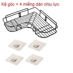 Kệ Góc Nhà Tắm Thép Không Gỉ - Kệ Dán Tường Tam Giác Nhà Bếp Phòng Tắm Chịu Tải 5KG - Chống Han Rỉ