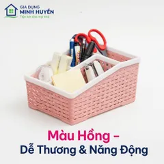 Khay Nhựa 4 Ngăn Tiện Lợi Size To – Hộp Đựng Mỹ Phẩm, Văn Phòng, Đồ Gia Dụng Gọn Gàng, Nhựa PP Bền Đẹp
