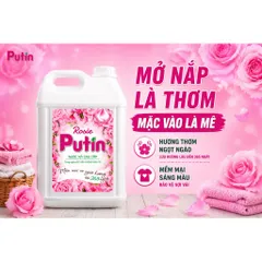 Combo 2 Can Nước Xả Vải Putin Rosie 2x10kg - Hương Hoa Hồng Ngọt Ngào, Lưu Hương Sau Phơi Sấy