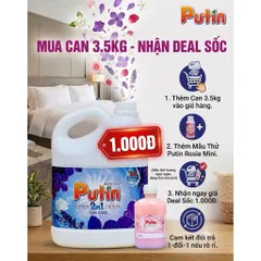 Nước Giặt Xả Putin 2in1 Can 3.5kg Hương Ngàn Hoa Thơm Lâu Sạch Sâu Khử Mùi⁠ Mạnh