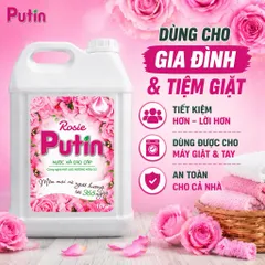 Nước Xả Vải Putin Rosie 10KG Can Lớn Hương Hoa Hồng Hạt Lưu Hương Thơm Lâu Làm Mềm Vải