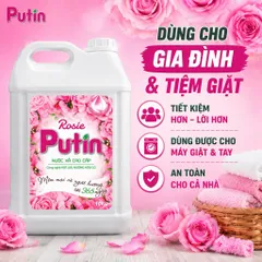 Combo 2 Can Nước Xả Vải Putin Rosie 2x10kg - Hương Hoa Hồng Ngọt Ngào, Lưu Hương Sau Phơi Sấy