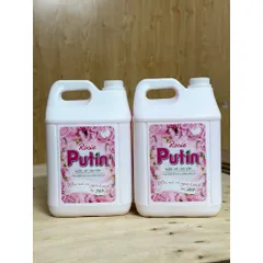 Combo 2 Can Nước Xả Vải Putin Rosie 2x10kg - Hương Hoa Hồng Ngọt Ngào, Lưu Hương Sau Phơi Sấy