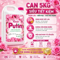Nước Xả Vải 5kg Putin Rosie - Thơm Lâu, Khử Mùi Mạnh, Mềm Vải, Dùng thử Giá Tốt (Bán Chạy Nhất)