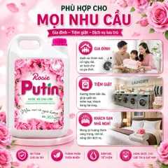 Nước Xả Vải 5kg Putin Rosie - Thơm Lâu, Khử Mùi Mạnh, Mềm Vải, Dùng thử Giá Tốt (Bán Chạy Nhất)