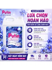 Nước Xả Vải Putin Enchanter 10KG Can Lớn Hạt Lưu Hương Huyền Bí Thơm Lâu Sau Phơi Sấy Làm Mềm Vải
