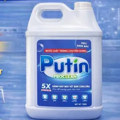 Nước Giặt Chuyên Dụng Putin 5X Pro Clean 10KG – Giặt Trắng, Khử Mùi Mạnh – Hàng Cho Tiệm Giặt