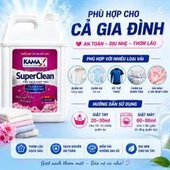 Nước giặt xả 10KG Kamax Super Clean 5in1 – Sạch sâu – Thơm lâu – Tiết kiệm cho cả gia đình