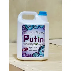Nước Xả Vải Putin Happy Can 5kg 10kg Lưu Hương Hạnh Phúc Hương Hoa Cỏ Thanh Mát Dịu Êm