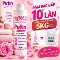 Tinh Cốt Xả Vải Putin Rosie 500ml Hạt Lưu Hương Đậm Đặc Gấp 10 Lần Làm Mềm Vải Thơm Lâu Sau Phơi Sấy