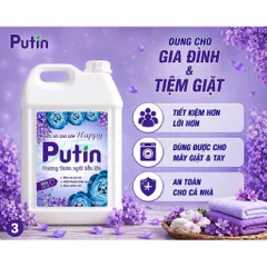 Nước xả vải Putin Happy 10KG Lưu Hương Lâu Sau Phơi Sấy Tiết Kiệm Cho Gia Đình & Tiệm Giặt