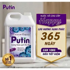 Nước xả vải Putin Happy 10KG Lưu Hương Lâu Sau Phơi Sấy Tiết Kiệm Cho Gia Đình & Tiệm Giặt