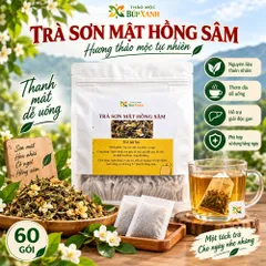 Trà Sơn Mật Hồng Sâm Túi Lọc 60 gói Thảo Mộc Búp Xanh thanh nhiệt, da sáng ngủ ngon, lợi tiểu, tiêu mỡ