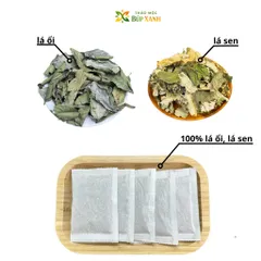 Trà Lá Ổi giảm cân kết hợp lá sen 60 gói túi lọc giảm mỡ máu, hỗ trợ giảm cân Thảo mộc Búp Xanh
