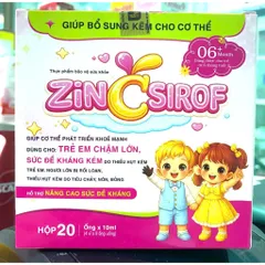 Zinc Sirof syrup bổ sung kẽm giúp bé ăn ngon ngủ tốt, tăng sức đề kháng bé thông minh, hỗ trợ kén ăn mil tui