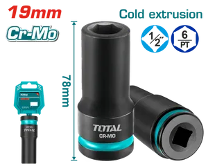 Đầu Tuýp Tác Động Sâu TOTAL 19mm 1/2