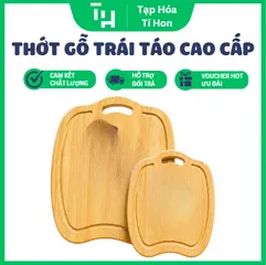 Thớt Gỗ Trái Táo, Thiết kế khoét rãnh viền xung quanh để hạn chế nước chảy ra ngoài khi cắt thái thực phẩm (TH738)