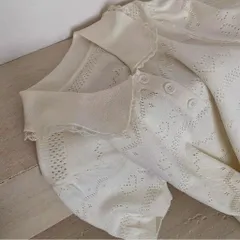 Set bộ áo len tăm dệt kim cổ bẻ kèm chân váy chữ A xếp ly màu kem style Hàn Quốc sang chảnh