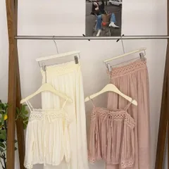 Set bộ áo voan tơ trễ vai phối ren viền hoa kèm chân váy dài maxi phong cách nhẹ nhàng đi biển
