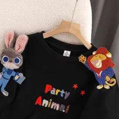 Áo thun đôi nam nữ kèm ghim thêu hình chú thỏ và cáo trong Zootopia tinh nghịch