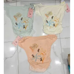 Áo thun giấy lệch xoắn vai phối viền ren phong cách Y2K vintage họa tiết xinh xắn