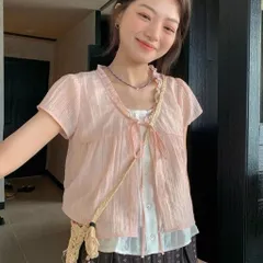 Áo babydoll kiểu hai lớp may liền kiểu khoác buộc dây viền bèo tiểu thư