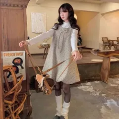 Váy yếm gile dáng bí ngô hoa nhí đính nơ ngọt ngào (KHÔNG KÈM ÁO) SẴN