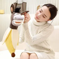 Gấu bông hình quả chuối và đầu con ngựa cười xấu hài hước. Đồ chơi thú nhồi bông con lừa và quả chuối mặt xấu (SẴN)