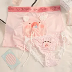 Quần lót đôi cho nam nữ in hình chú heo có cánh nổi dễ thương. Quần sịp nam nữ hình con lợn cute quà cho cặp đôi