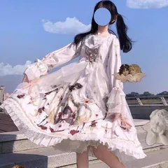 Váy đầm lolita trắng lưới cô gái cổ điển hoàng gia