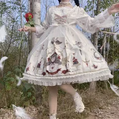 Váy đầm lolita trắng lưới cô gái cổ điển hoàng gia