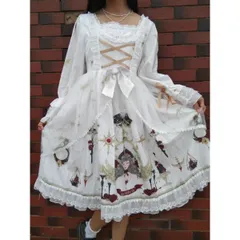 Váy đầm lolita trắng lưới cô gái cổ điển hoàng gia