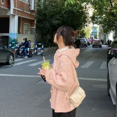 Áo khoác len gân nổi có mũ khuy sừng gỗ (XẢ THANH LÝ )