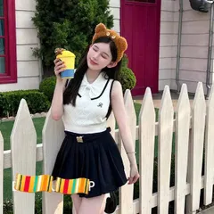 Áo len dệt kim croptop cổ thắt nơ sát nách tiểu thư