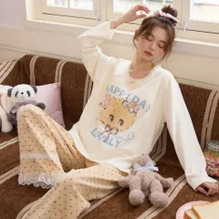 Bộ quần áo thun dài tay mặc ở nhà có sẵn mút ngực. Bộ ngủ mặc nhà dễ thương mùa đông