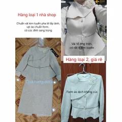 Set bộ đầm dạ vest kem óng ánh đuôi bèo sang trọng (SẴN)
