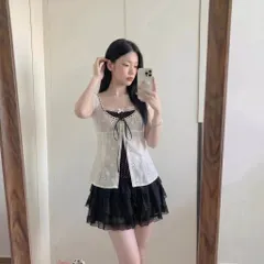 Áo thô bèo chấm bi kiểu thắt dây nơ phối hai lớp may liền đính cúc tiểu thư (SẴN CHUẨN QUẢNG CHÂU)