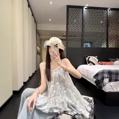 Áo Hai Dây Bèo Tầng Xòe Rộng Voan Thêu Ren Hoa Nữ Tính Đi Biển