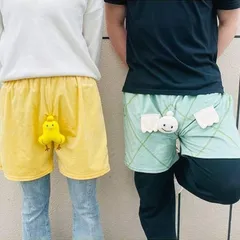 Quần con gà và con rùa nỉ bông mỏng hoạt hình kéo dây rút và còi bóp kêu chíp chíp