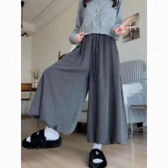 Quần bí ống rộng dáng suông vải thun len tăm che khuyết điểm chân tốt. Quần ống rộng dáng bí alibaba len tăm mùa đông ấm