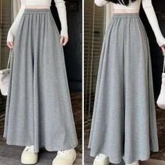 Quần thun nỉ ống rộng dáng váy mùa đông cho nữ