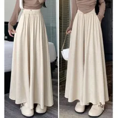 Quần thun nỉ ống rộng dáng váy mùa đông cho nữ